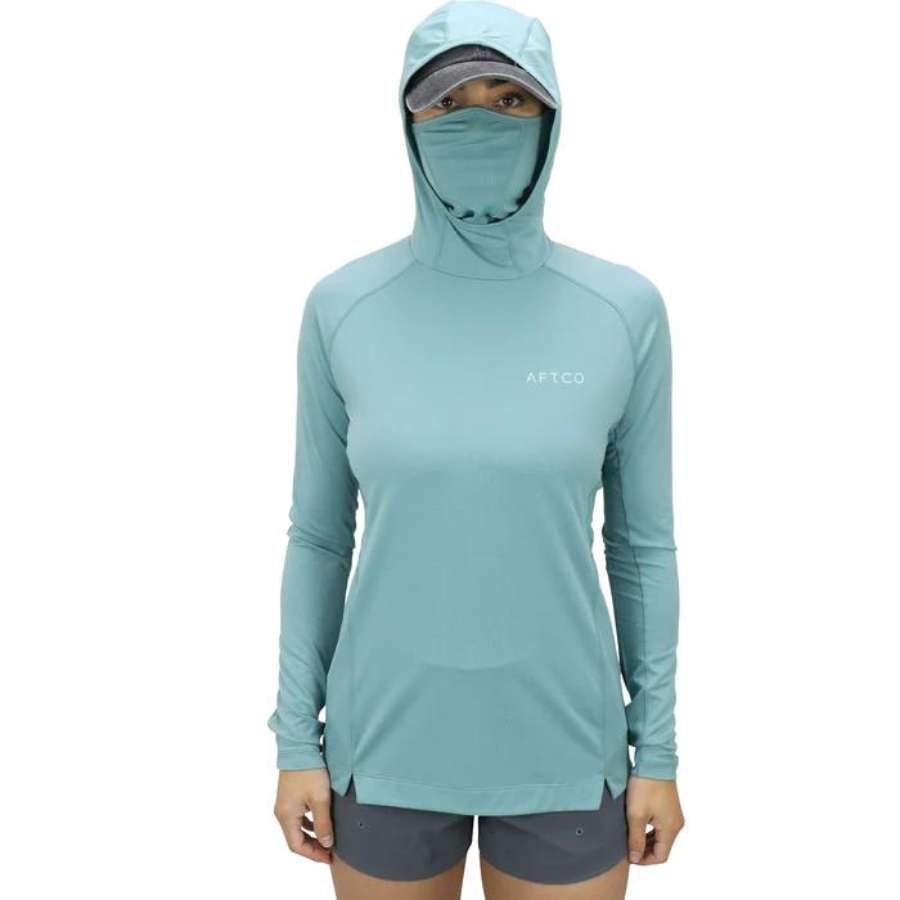 AFTCO WOMEN'S ADAPT HOOD LONG SLEEVE PERFORMANCE SHIRT