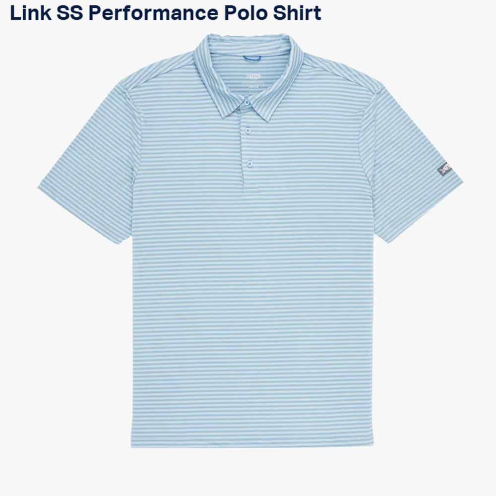 Aftco Airy Blue Link SS Performance Polo Shirt