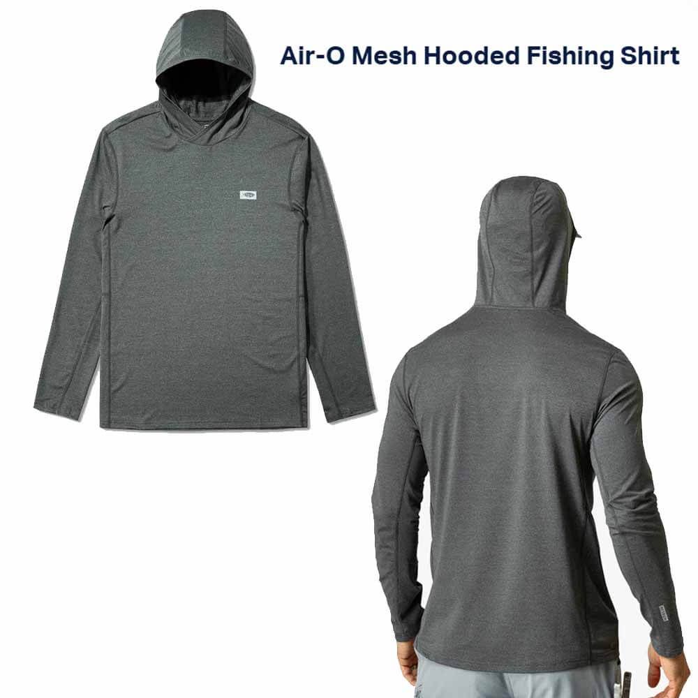 Aftco Charcoal Heather Air O Mesh Ls Shirt