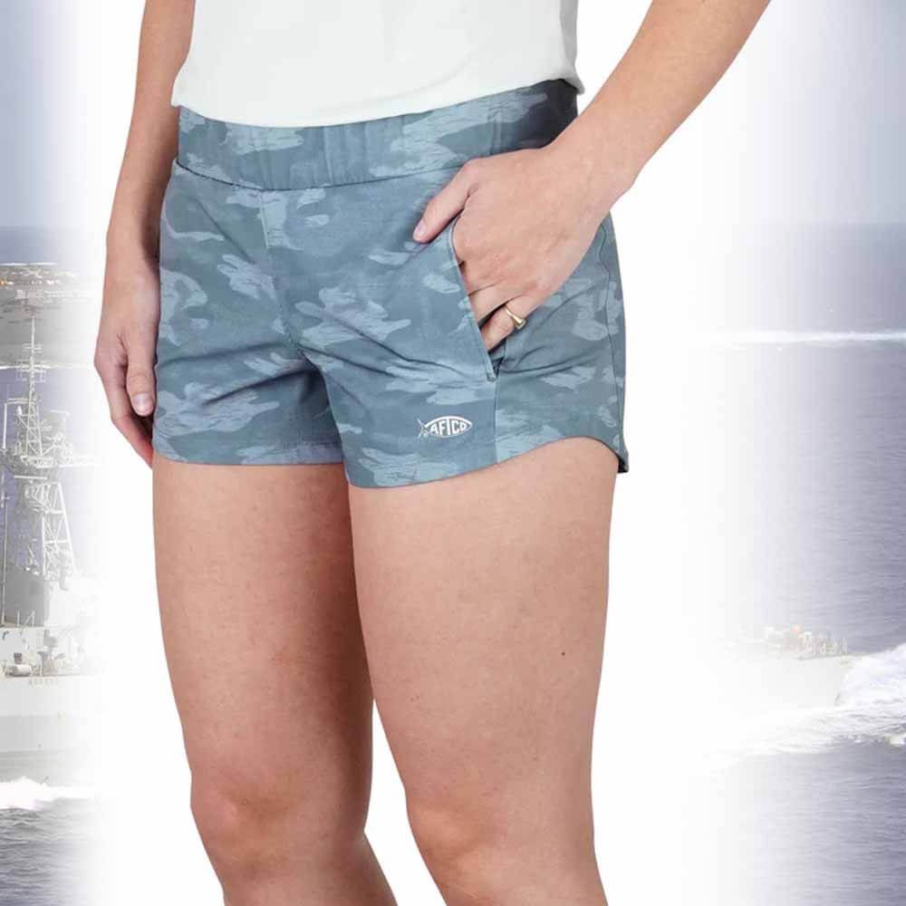 Aftco Light Gray Blur Camo Impact Tactical Women's Short