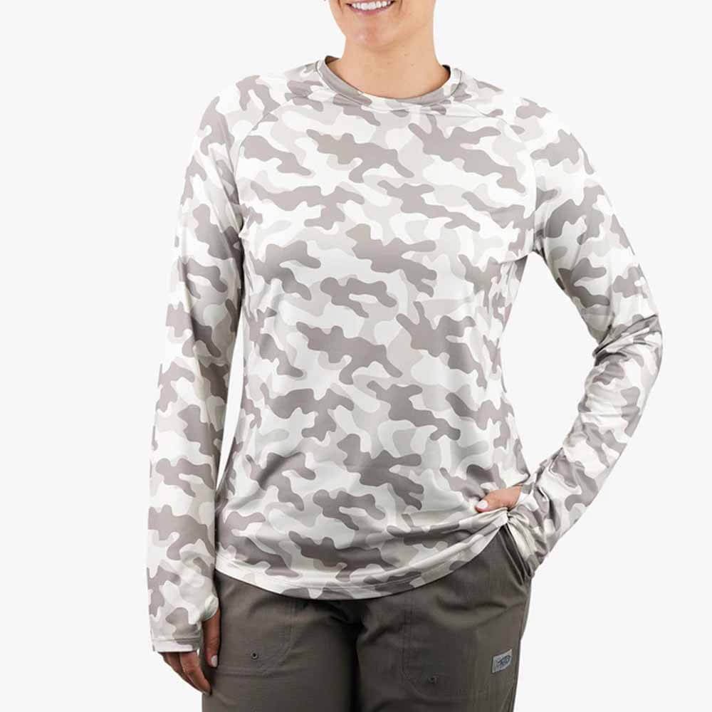 AFTCO Womens Bone OG Camo L/S Tactical Performance Shirt