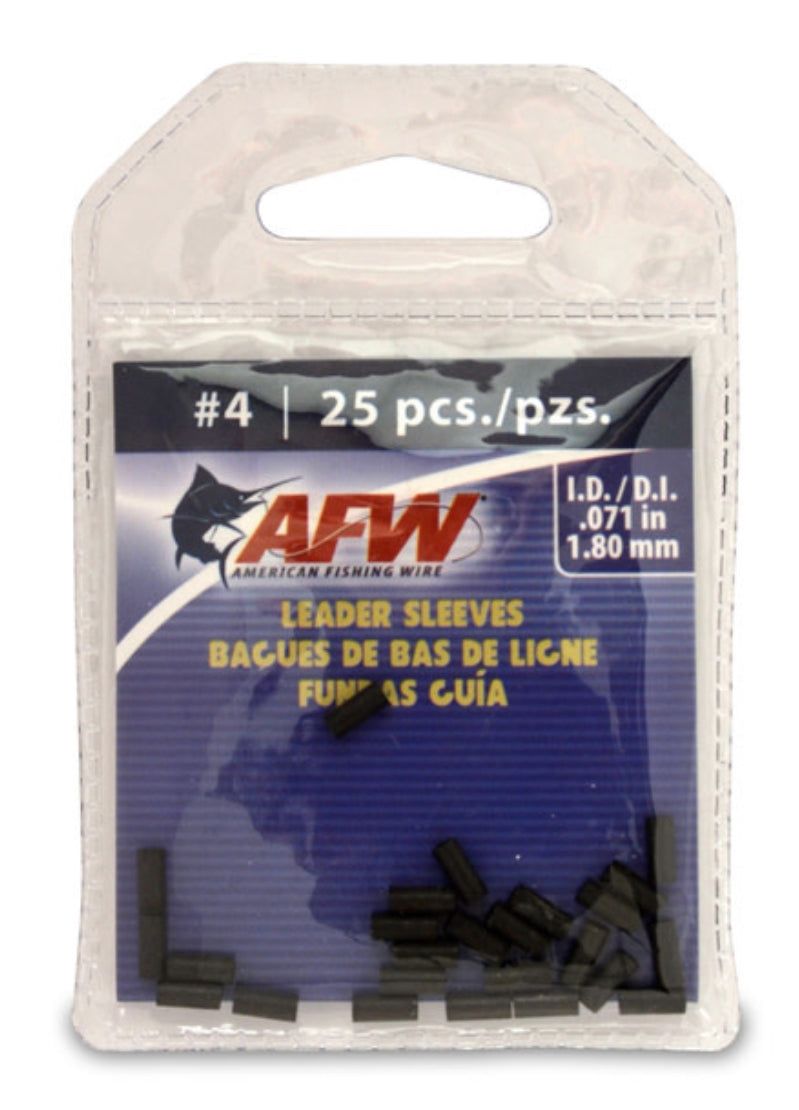 AFW J04B-A Single Barrel Crimp Sleeves (Size 4) - Black - 25 Pieces