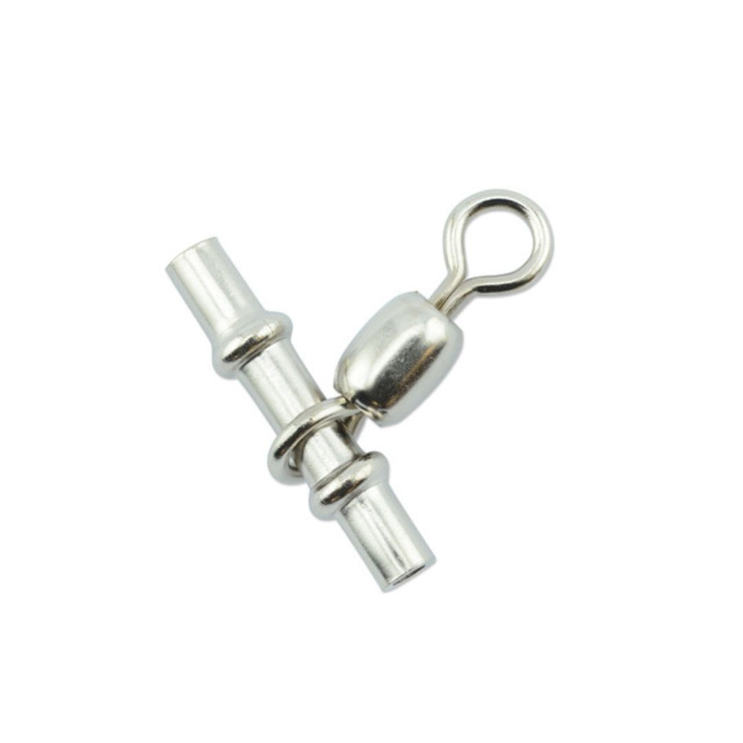 AFW FWJ-3.5T-A Brass Sleeve Swivels, 3.5 mm ID, Size #3/0, 310lb. (140Kg) test, Nickel - 10 Pack