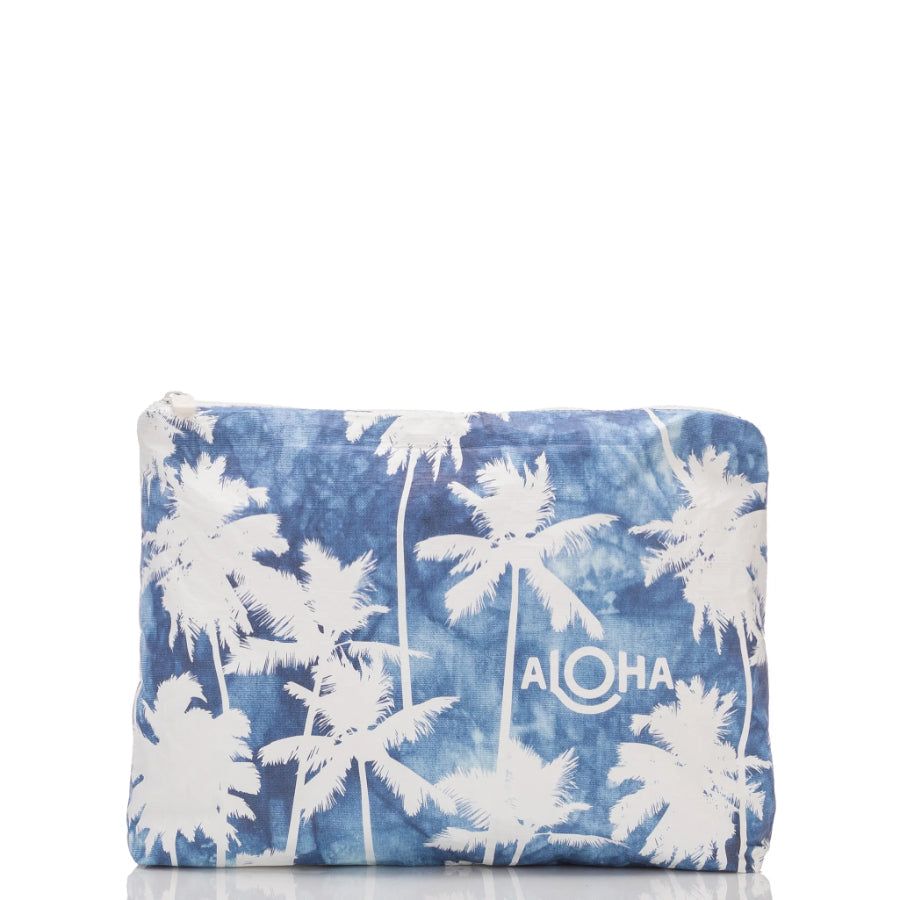 ALOHA COCO PALMS MID POUCH- INDIGO