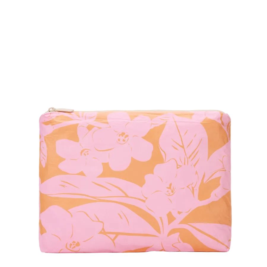 ALOHA LEI GARDEN MID POUCH PINK AND ORANGE