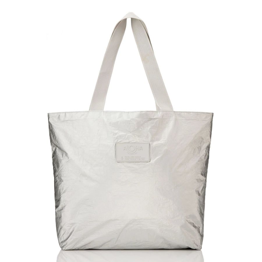 ALOHA MONOCHROME DAY TRIPPER TOTE- SILVER