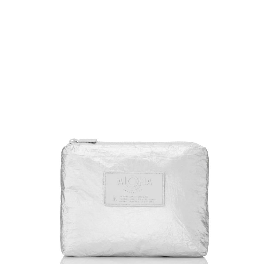 ALOHA MONOCHROME SMALL POUCH- SILVER