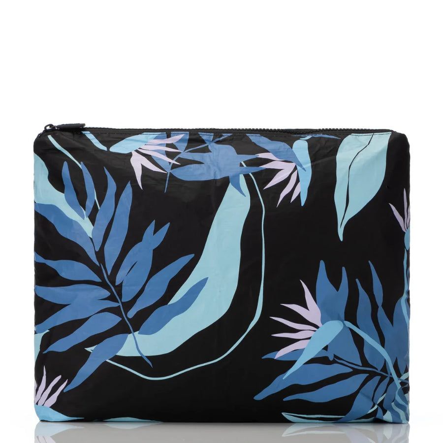 ALOHA PAINTED BIRDS MAX POUCH- HUCKLEBERRY/BLACK