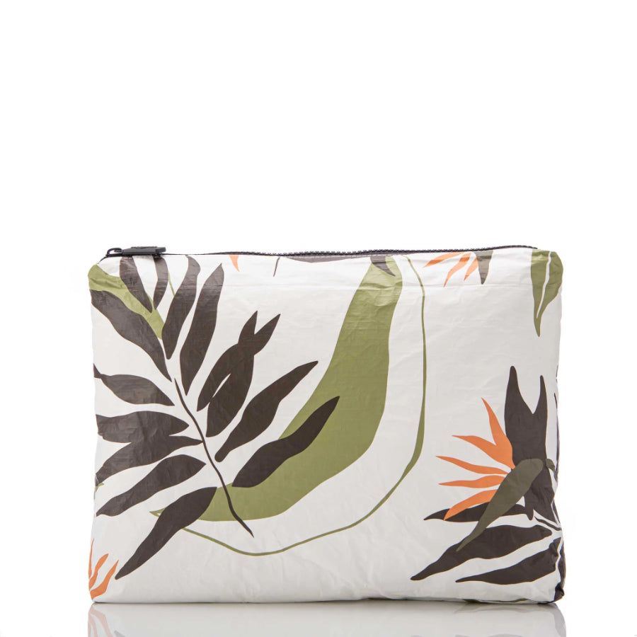 ALOHA PAINTED BIRDS MID POUCH- NEUTRALS