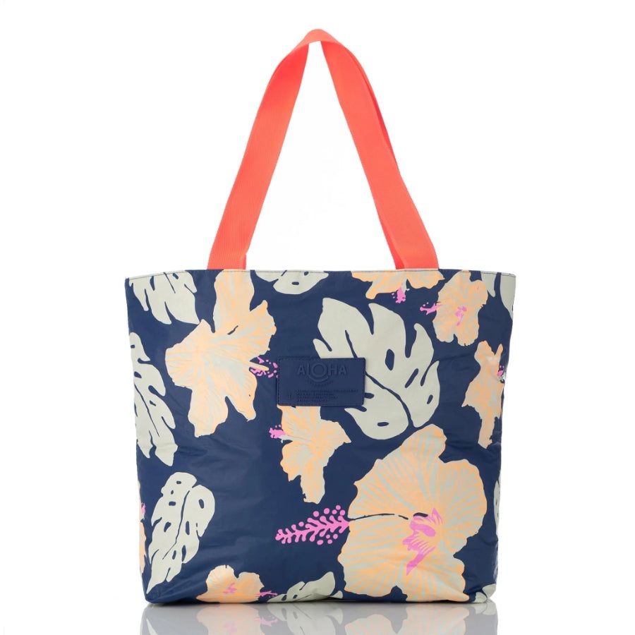 ALOHA PAPE'ETE BY SAMUDRA DAY TRIPPER TOTE- NEON MOON/NAVY