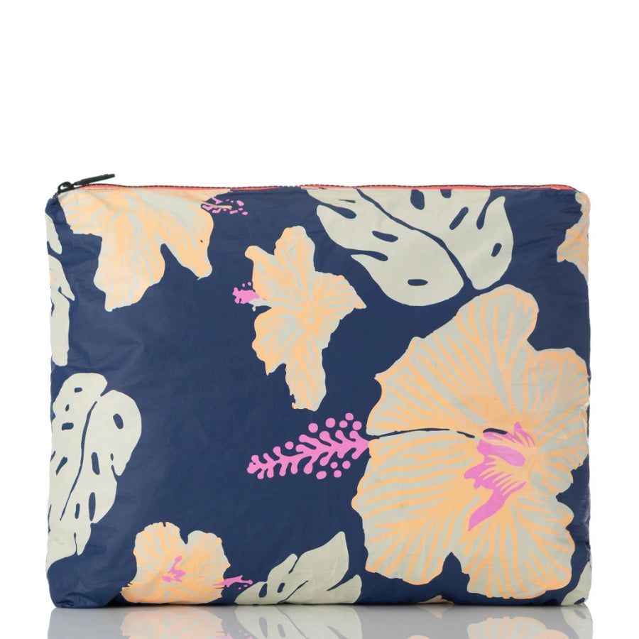 ALOHA PAPE'ETE BY SAMUDRA MAX POUCH- NEON MOON/NAVY