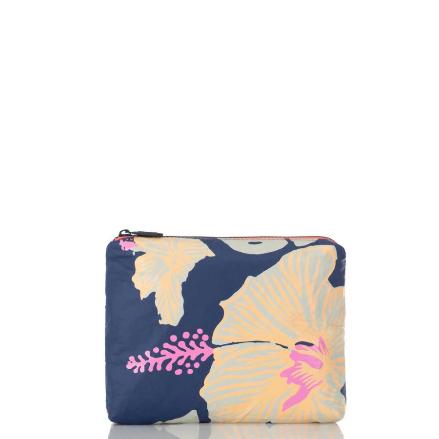 ALOHA PAPE'ETE BY SAMUDRA SMALL POUCH- NEON MOON/NAVY