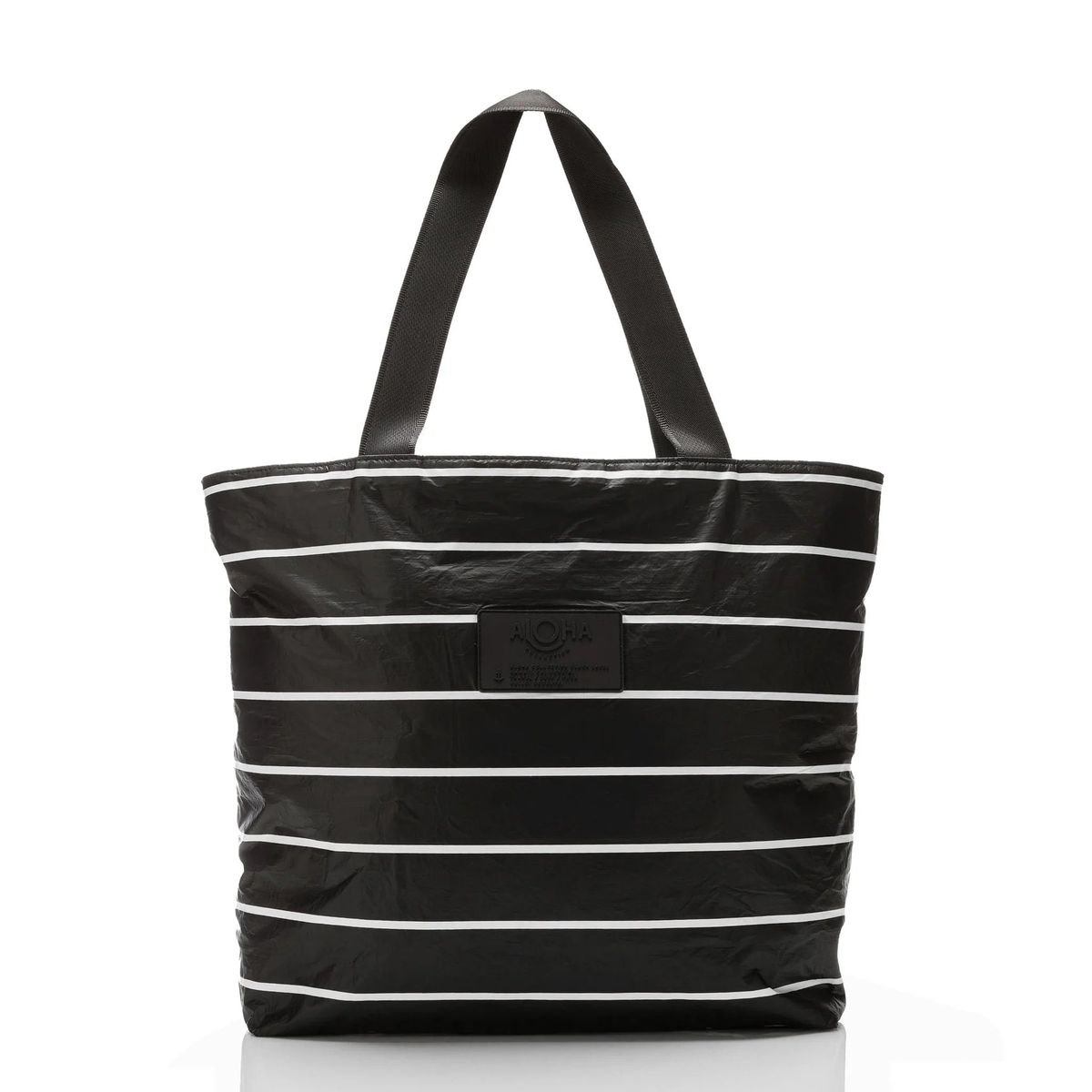ALOHA PINSTRIPE DAY TRIPPER TOTE- BLACK/WHITE