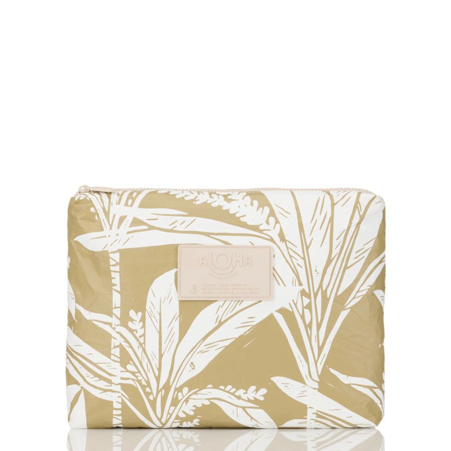 ALOHA TI LEAF MID POUCH- LATTE