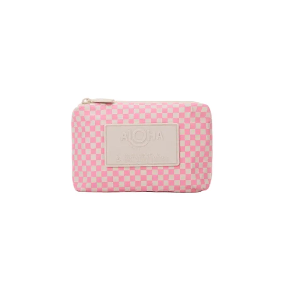 ALOHA TINY CHECK MINI POUCH BLUSH