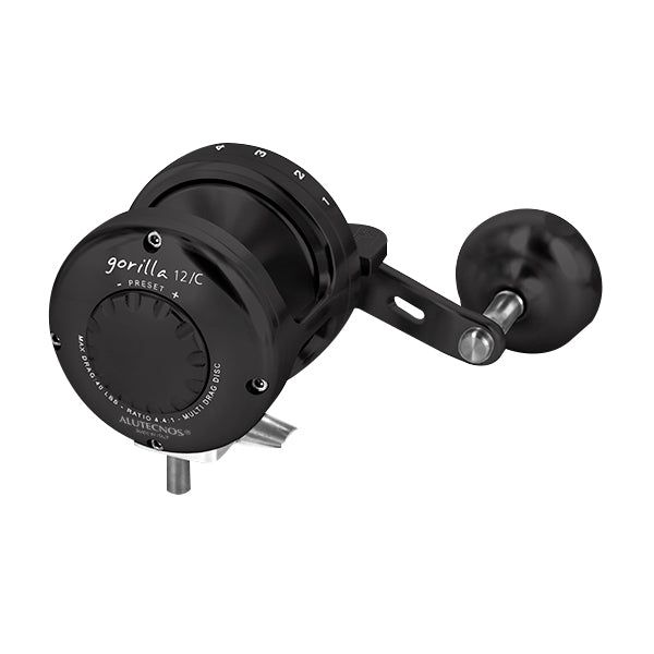 Alutecnos Albacore Gorilla 12C Narrow One Speed Reel - Black