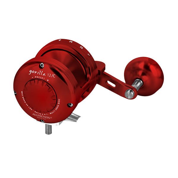 Alutecnos Albacore Gorilla 12C Narrow One Speed Reel - Red