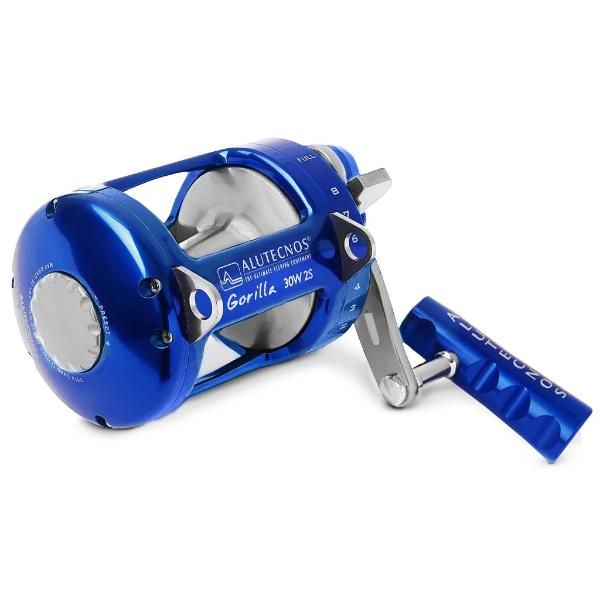 Alutecnos Albacore Gorilla 30 Wide Two Speed Reel - Blue/Silver