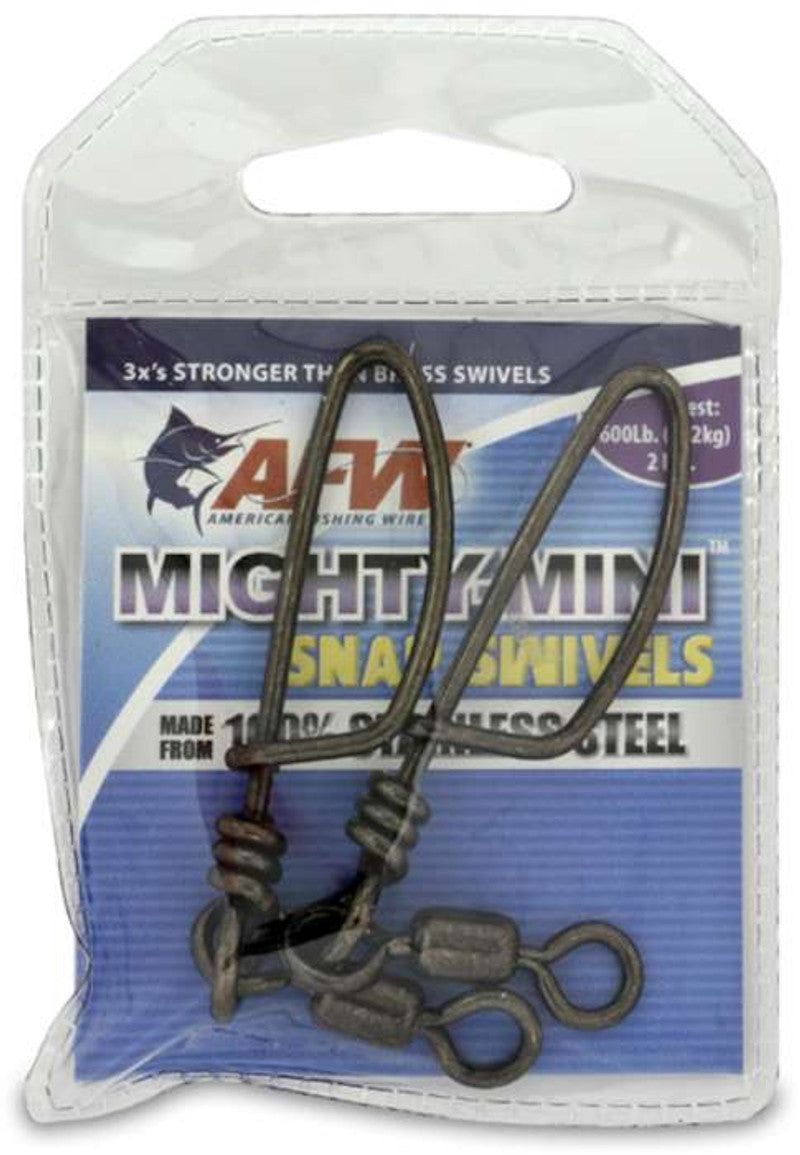 AFW FTSS600B-A Mighty Mini Stainless Steel Snap Swivels - Gunmetal Black - 600lb., Size 4/0 (2 Pack)