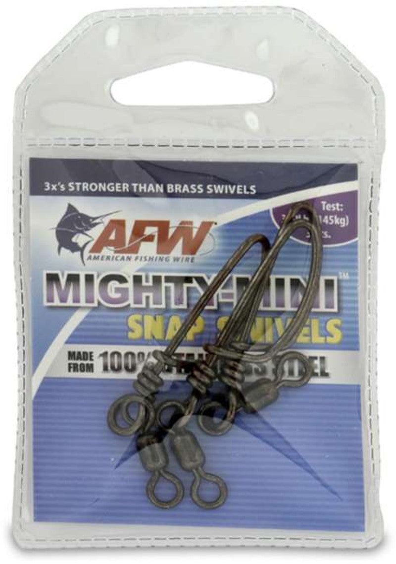 AFW FTSS320B-A Mighty Mini Stainless Steel Snap Swivels - Gunmetal Black - 320lb., Size 1 (3 Pack)