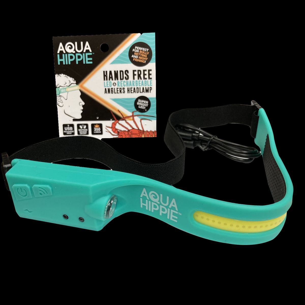 AQUA HIPPIE Hands-Free LED & Rechargeable Anglers Headlamp