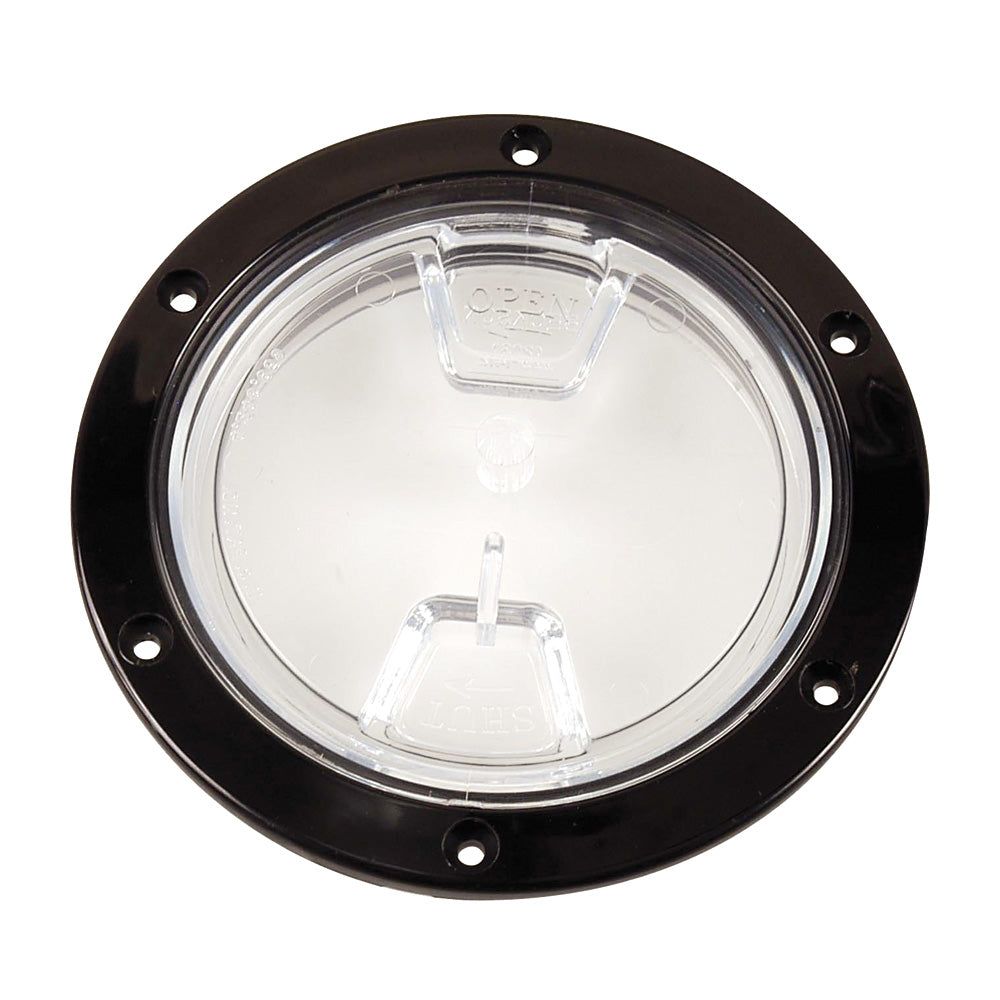 Beckson 4" Clear Center Screw-Out Deck Plate - Black