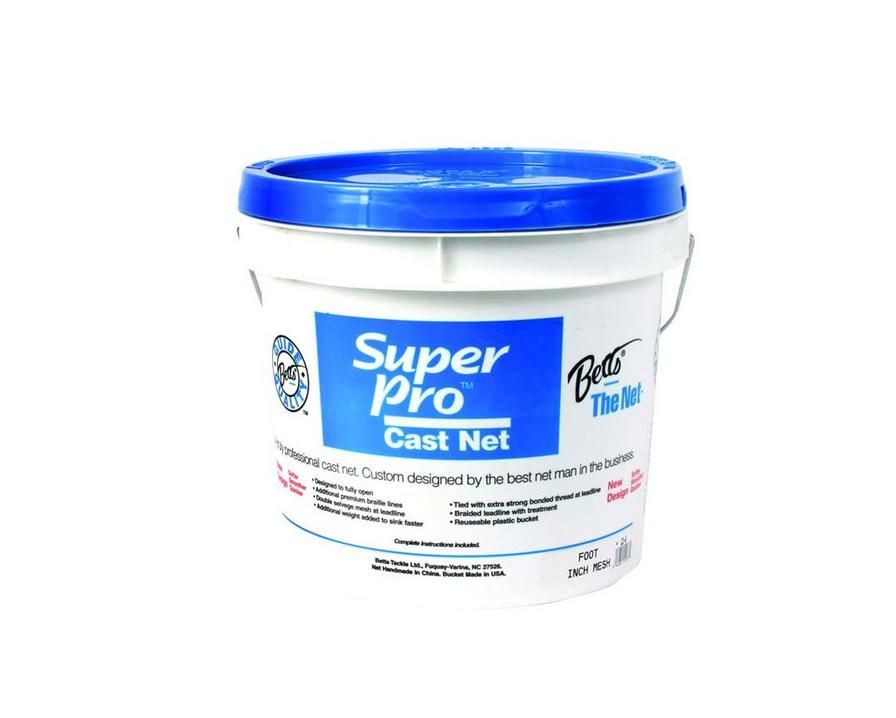 BETTS 24-8 Super Pro Mono Bait Cast Net, 8' 1/4-Inch, Mesh, 1.3 lb. per ft.