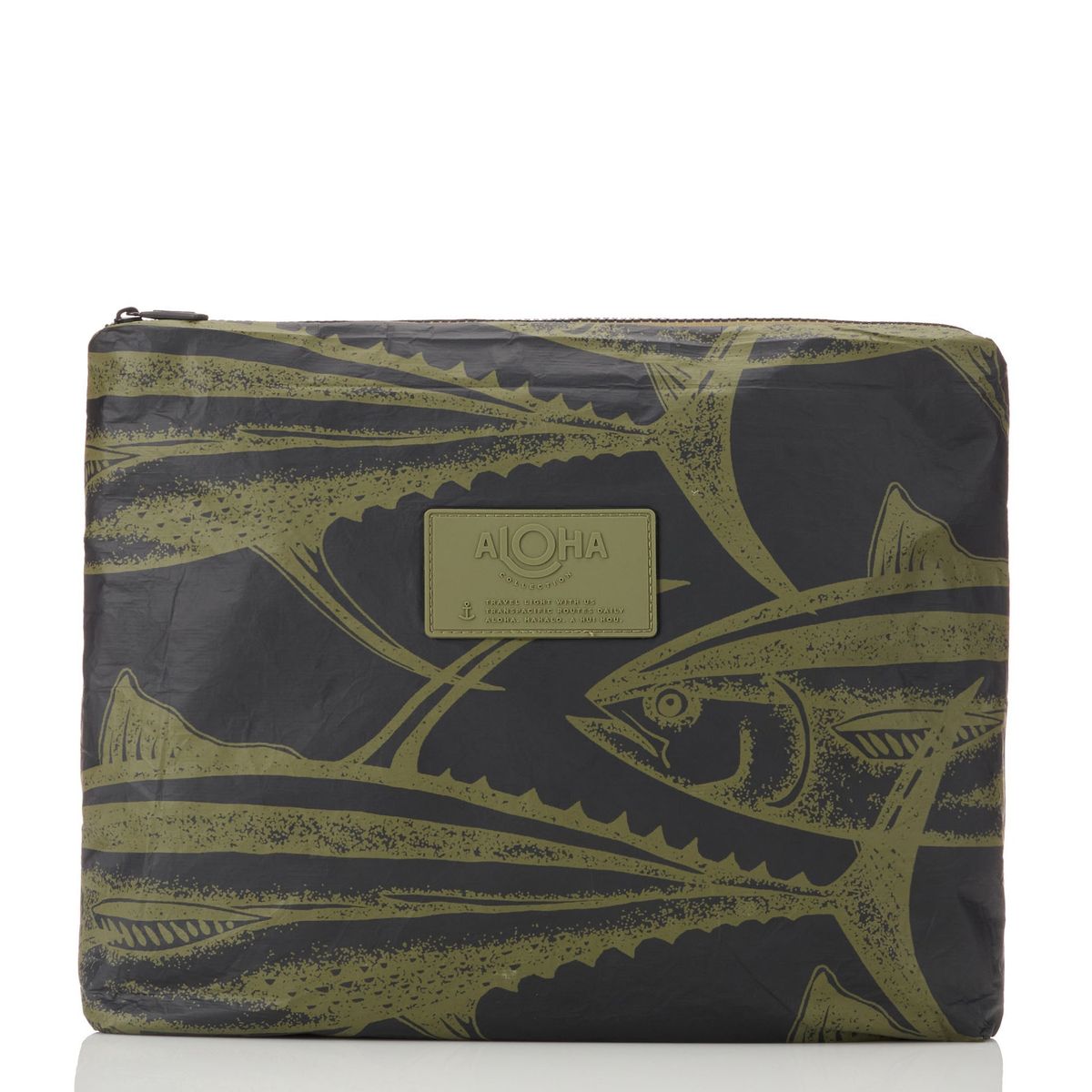 ALOHA AHI MAX POUCH OLIVE ON BLACK
