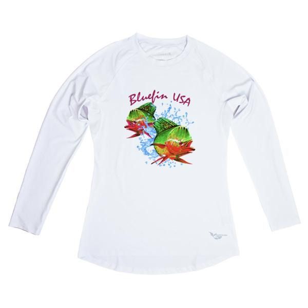 Bluefin USA Dolphin Tunas White Long Sleeve Solar Top - Women