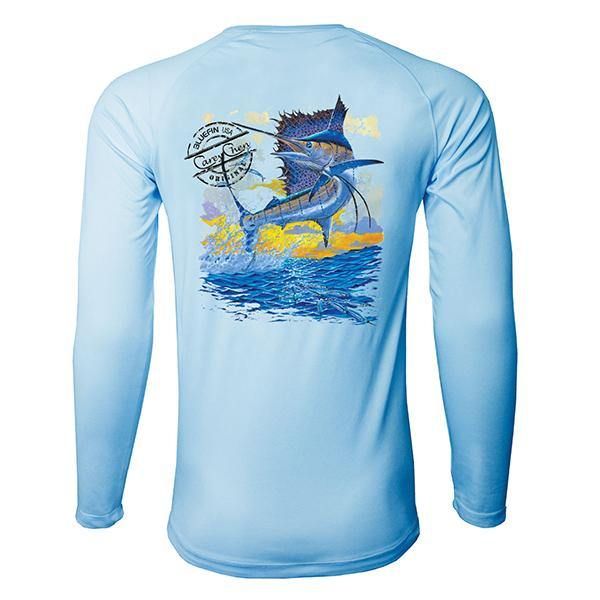 Bluefin USA Second Skin Light Blue Carey Chen Marlin On Sunset Long Sleeve Sun Shirt