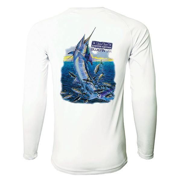 Bluefin USA Second Skin White Carey Chen Surrounded Sailfish Long Sleeve Sun Shirt