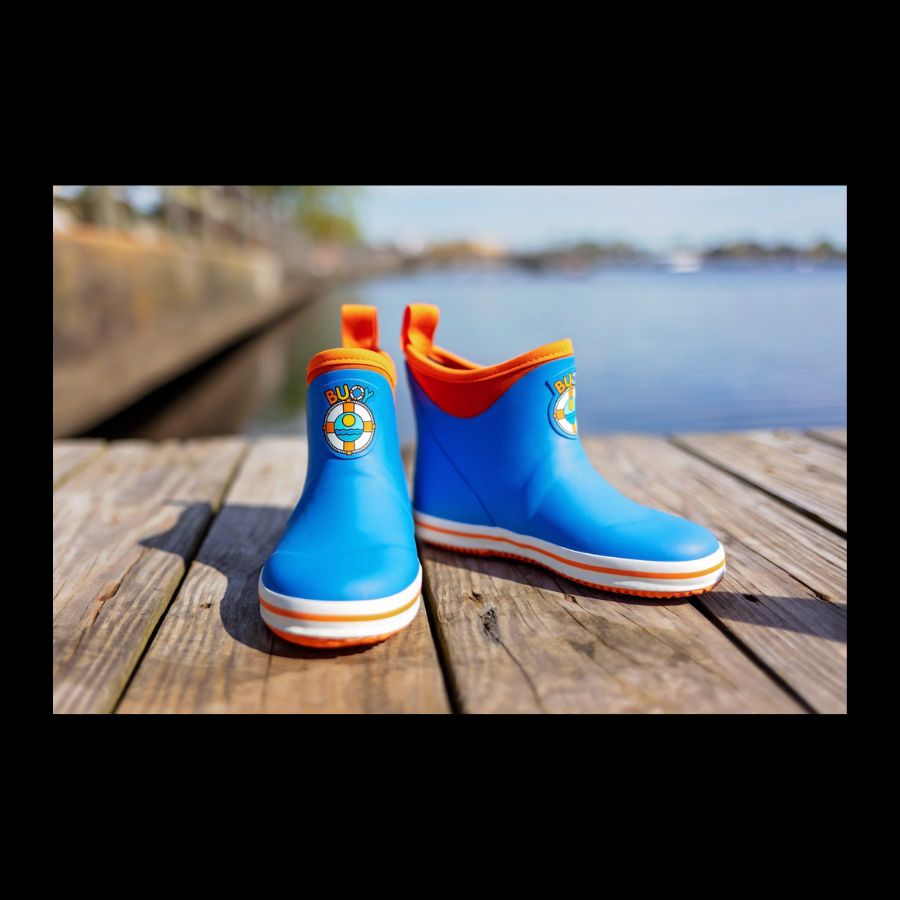 BUOY BOOTS KIDS ANKLE BOOTS BLUE / ORANGE
