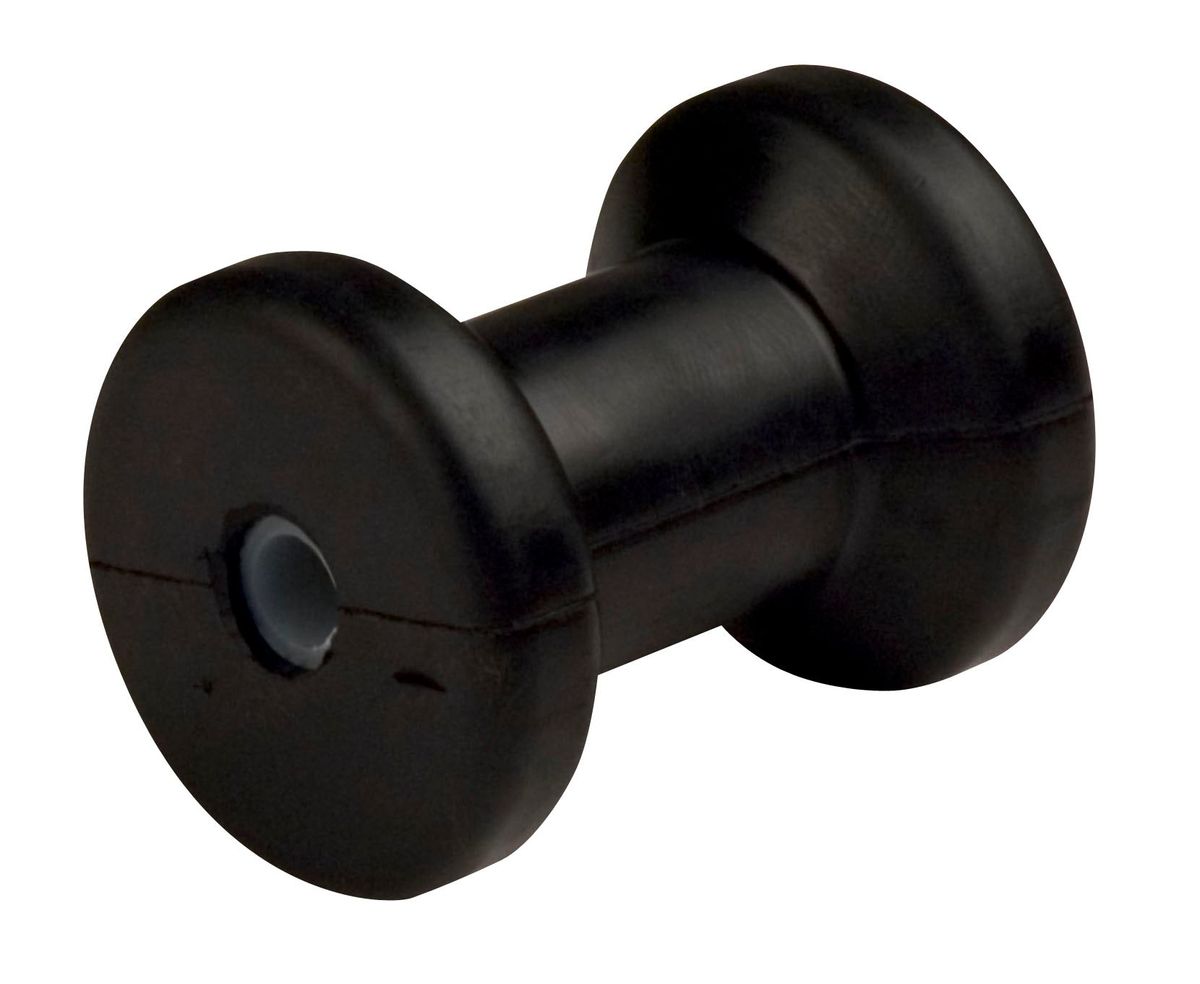 C.E. SMITH 4" Spool Roller Black Natural Rubber, 1/2" Shaft