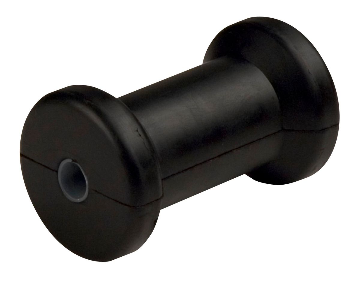 C.E. SMITH 5" Spool Roller Black Natural Rubber, 5/8" Shaft