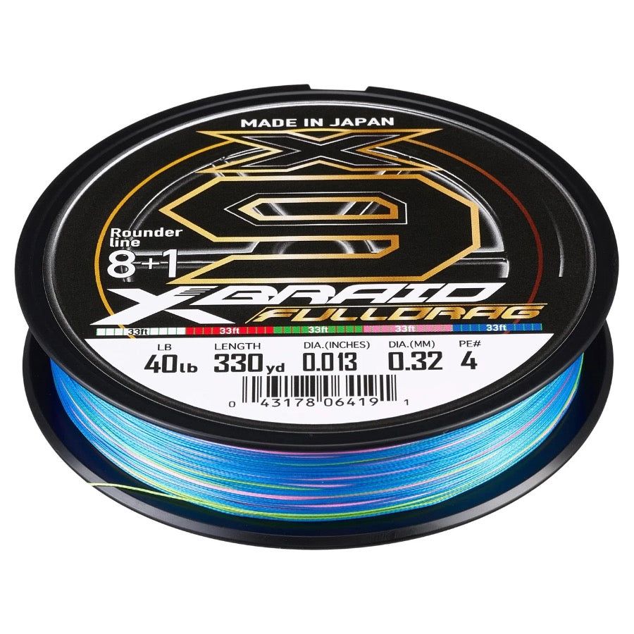 DAIWA XBRAID X9 FULLDRAG BRAID 330 YARDS