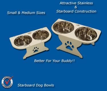 Deep Blue Marine Dog Dish Stand