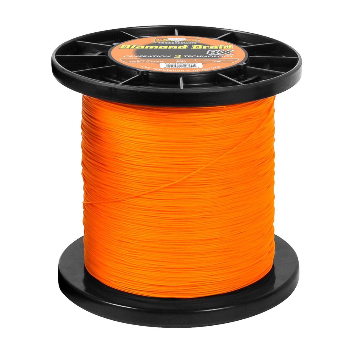 Momoi 95699-72768 Diamond Generation 3 8X Braid (80lb., 3000yds.) - Orange
