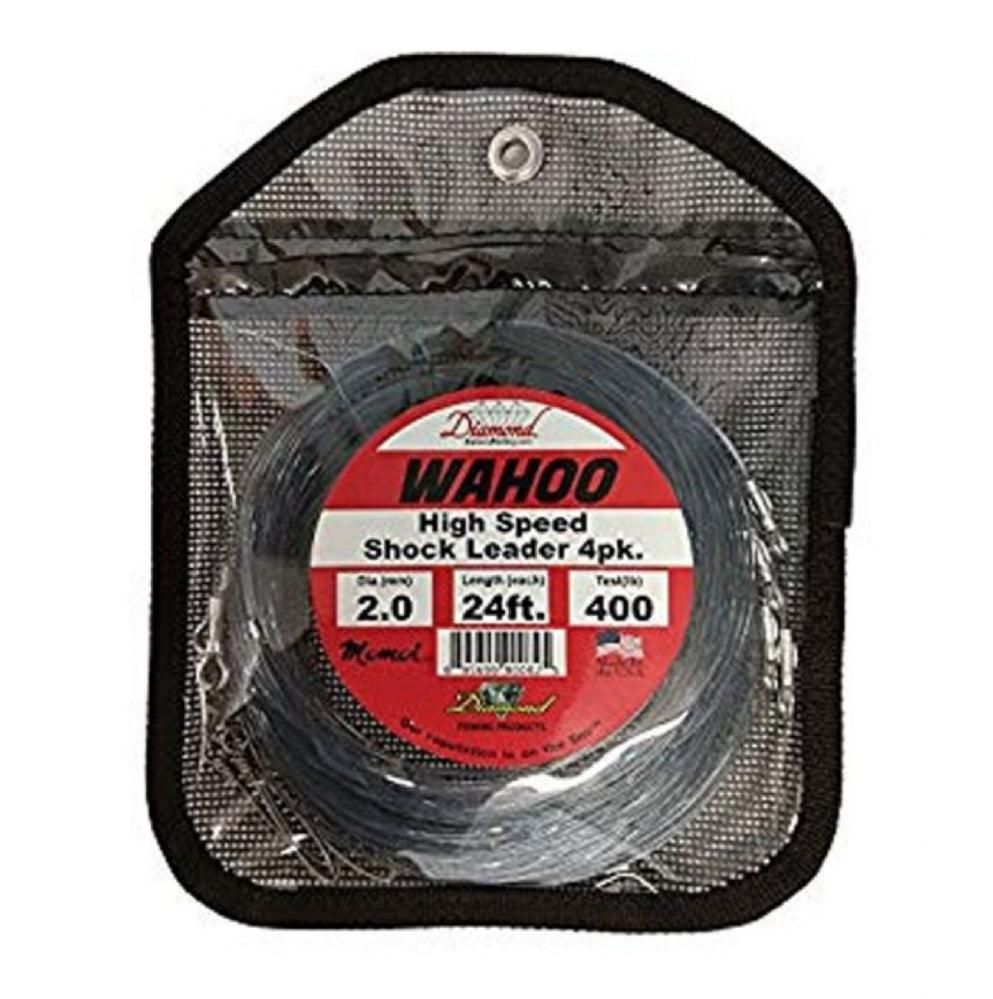 Momoi 95699-90081 Diamond Wahoo High Speed Shock Leader - 4 Pack (300lb., 24ft.) - Smoke Blue