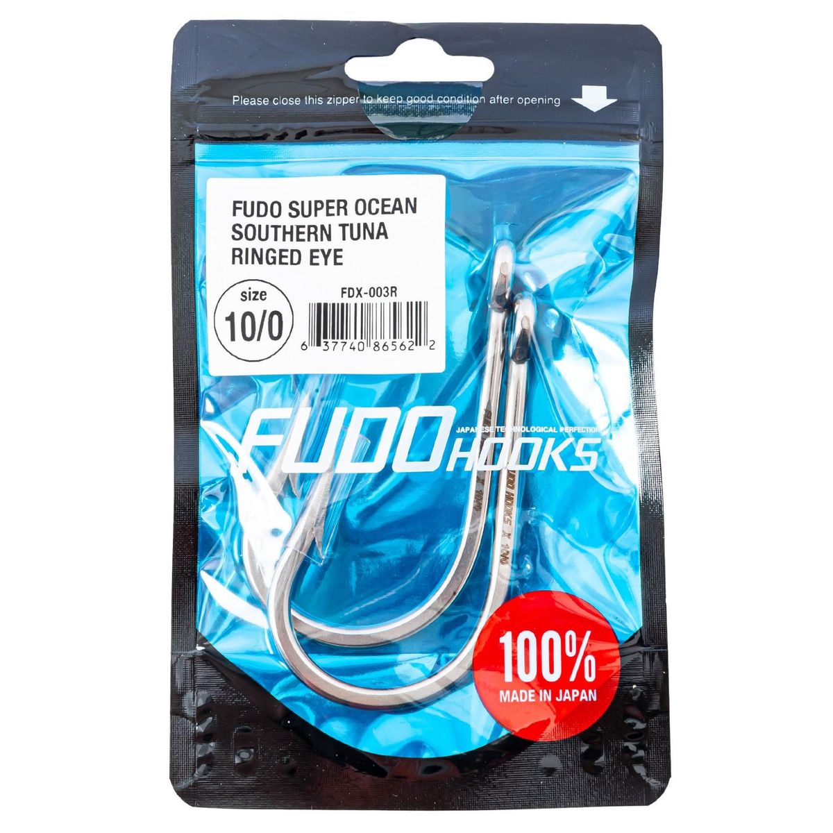 Fudo Fishing Super Ocean Southern Tuna Ringed Eye Hooks - 2 pack