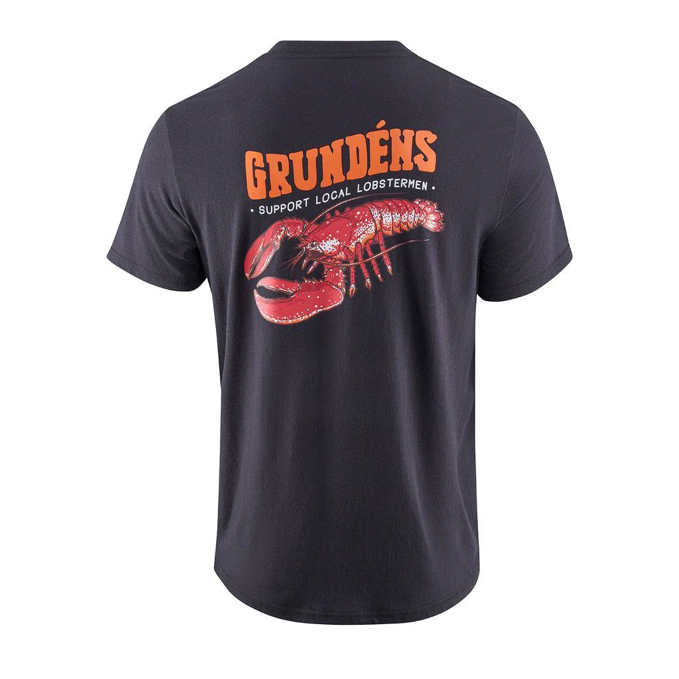 Grunden's Support Lobstermen SS T-Shirt (Black)