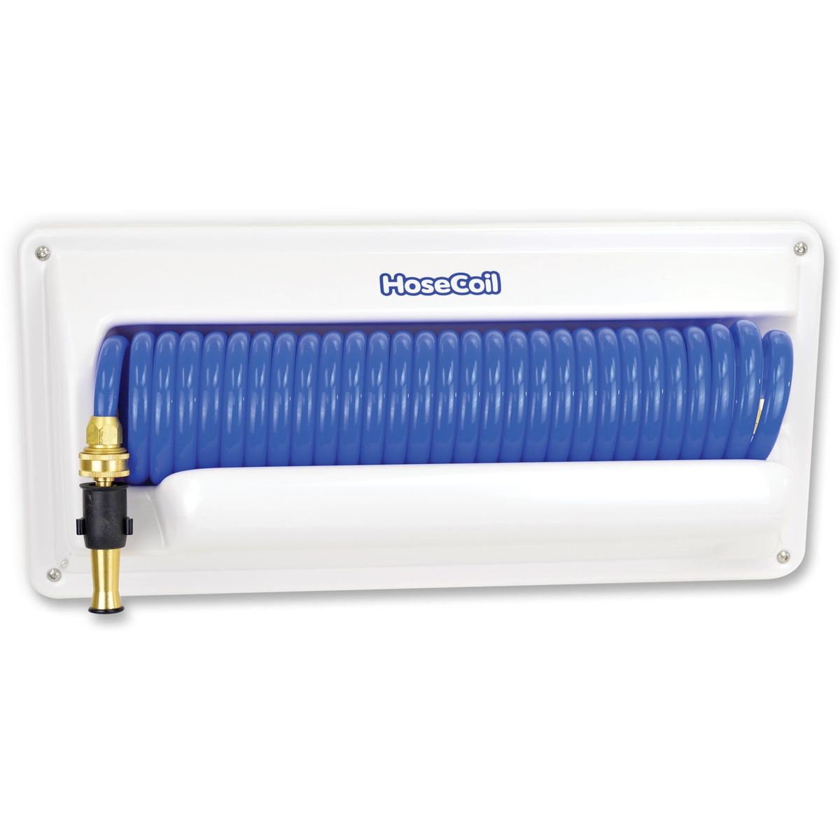 HOSECOIL Horizontal Mount Enclosure with 25' HP Quality Hose & 5' Feeder Hose