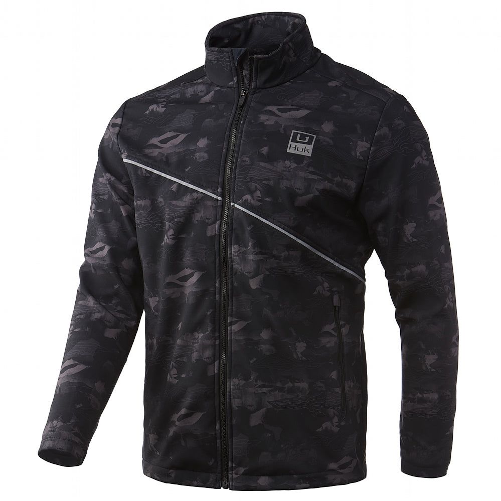 HUK Crosslake Windblock Print Jacket - Black