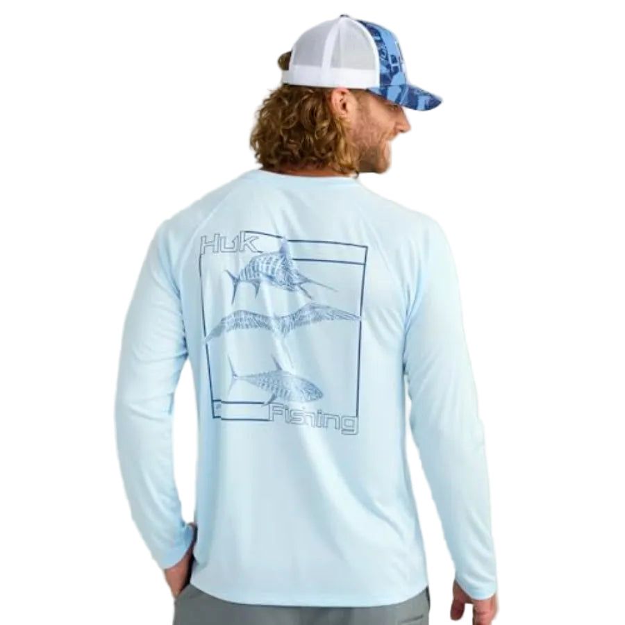 HUK KC PURSUIT GRAPHIC LONG SLEEVE CREW SHIRT