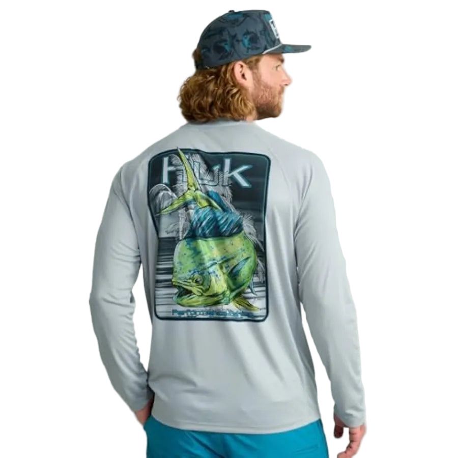 HUK KC PURSUIT GRAPHIC LONG SLEEVE CREW SHIRT