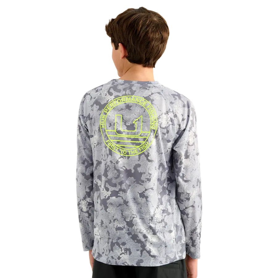 HUK KIDS KC PRINTED PURSUIT CREW SHIRT
