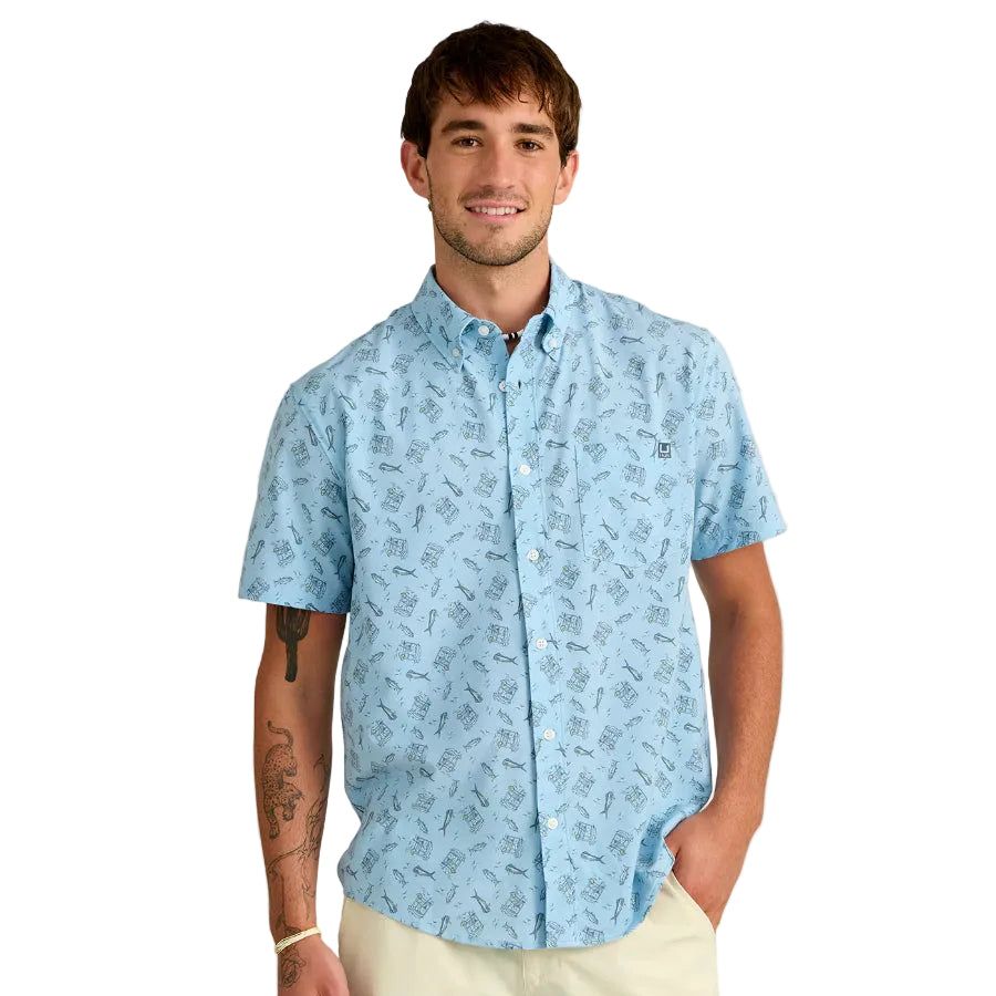HUK KONA PRINTED BUTTON-UP SHIRT
