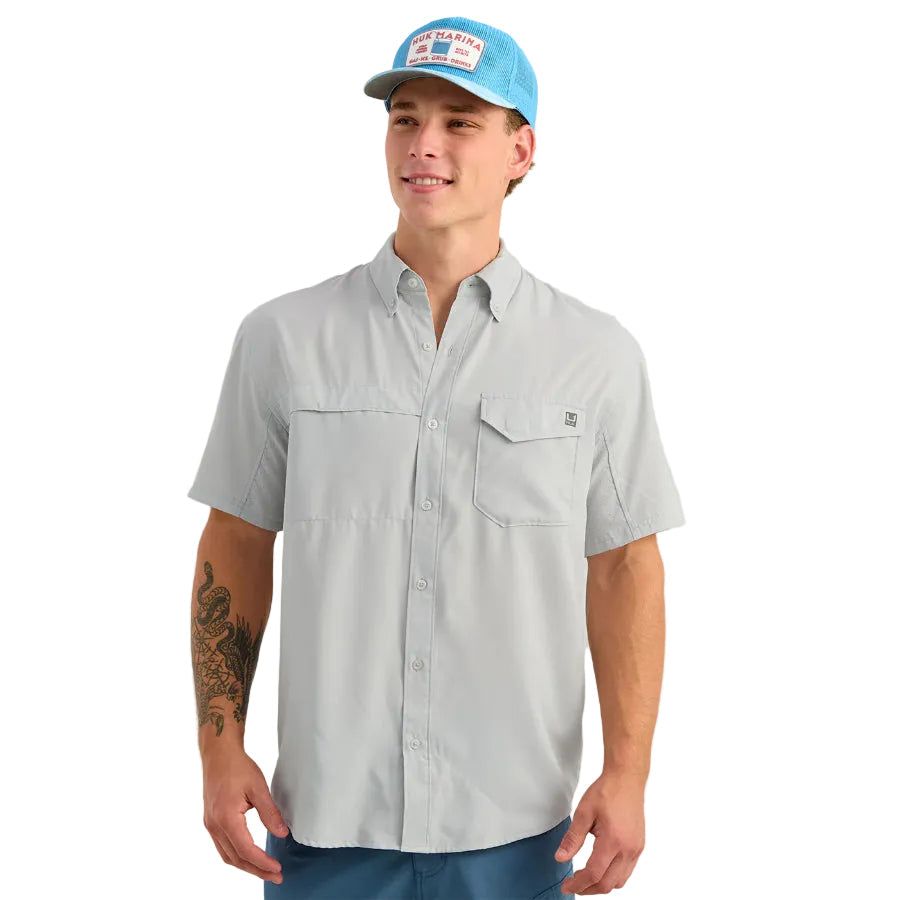 HUK TIDE POINT SHORT SLEEVE BUTTON DOWN SHIRT