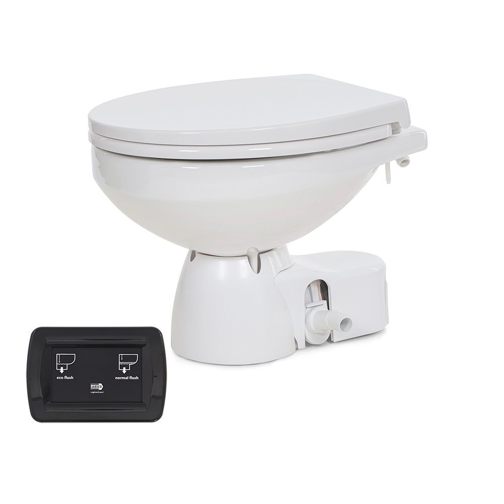 Jabsco Quiet Flush E2 Raw Water Toilet Regular Bowl - 12V - Soft Close Lid