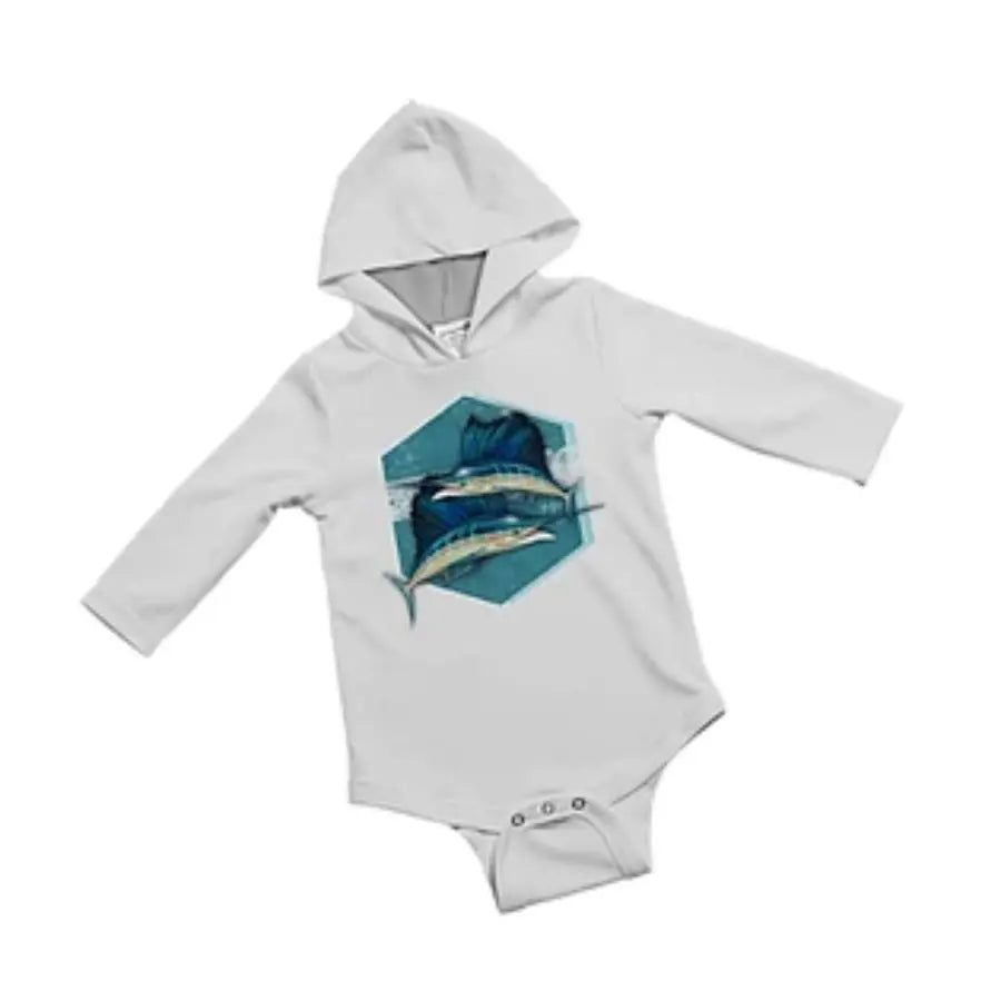 JESSIE JESSUP BABY ONESIE SAILING INTO THE BLUE