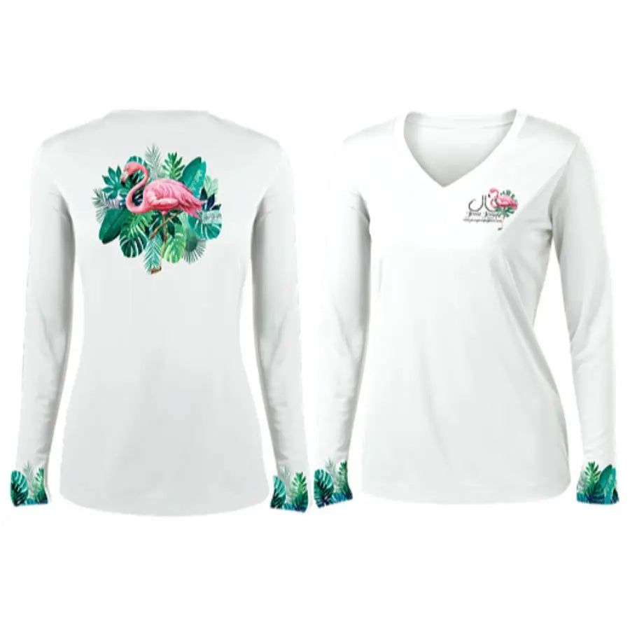 JESSIE JESSUP WOMEN'S FLAMINGO LONG SLEEVE PERFORMANCE SHIRT